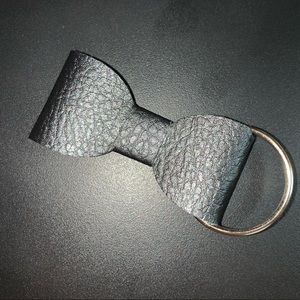 Faux Leather Bow Keychain